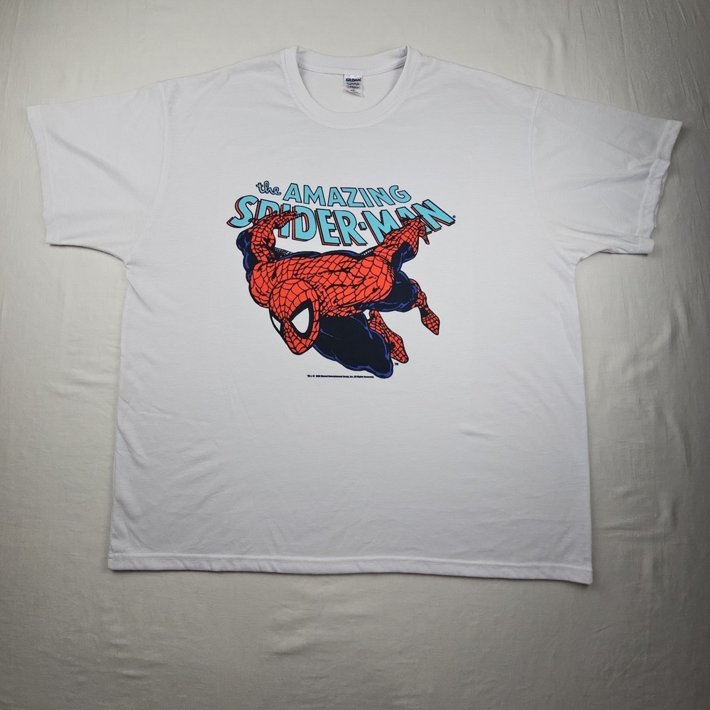 THE AMAZING FANTASY SPIDER-MAN Shirt Men's Size 2XL White Marvel Comics Casual